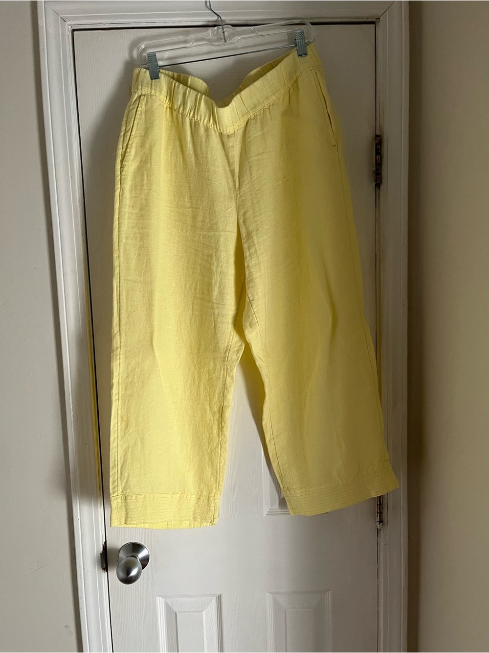 Pure Jill Garment-Dyed Linen Yellow wide leg pants